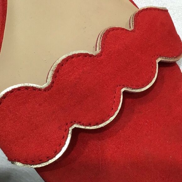 Unisa Red Estlin Suede Ankle Strap Block Heel Sandals - Picture 7 of 15